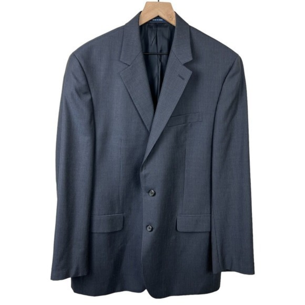 Ralph Ralph Lauren Mens Gray Pinstripe Wool 2 Button Single Vent Suit Jacket 41L